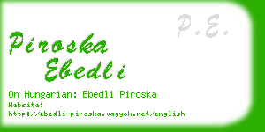 piroska ebedli business card